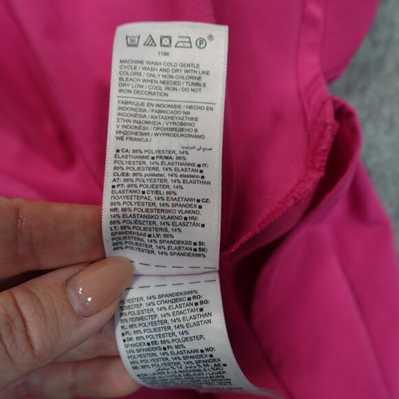 Athleta Dress Womens Extra Small Rincon Pink Athleisure Mini Cinch Waist Barbie - Picture 9 of 14